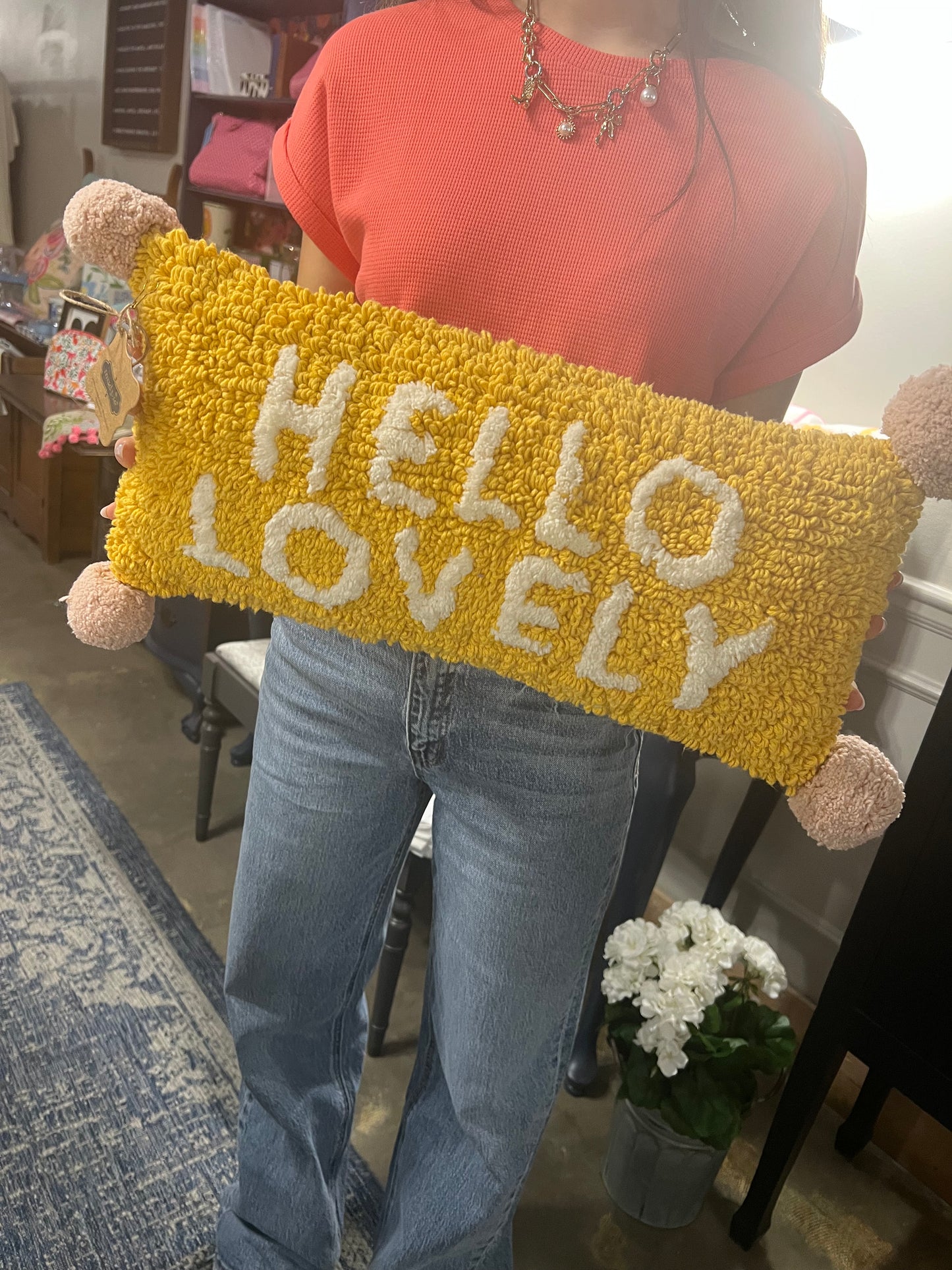 Hello Lovely Tuft Pillow