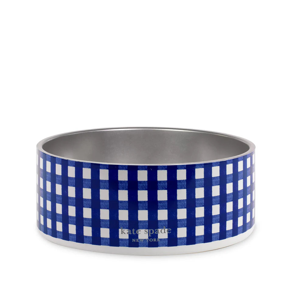 Kate Spade Gingham Dog Bowl