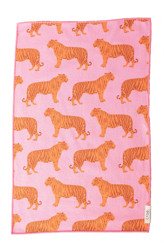 Crae Microfiber Towel Pink Tiger