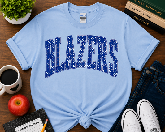Blazers Royal Polka Dot Varsity Tee