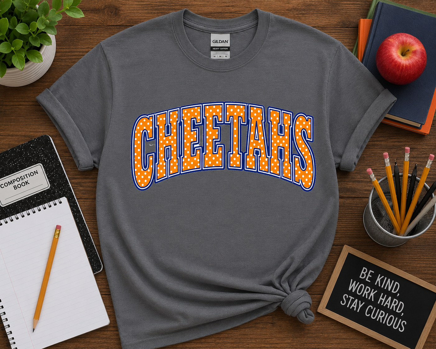 Cheetahs Varsity Polka Dot Spirit Tee