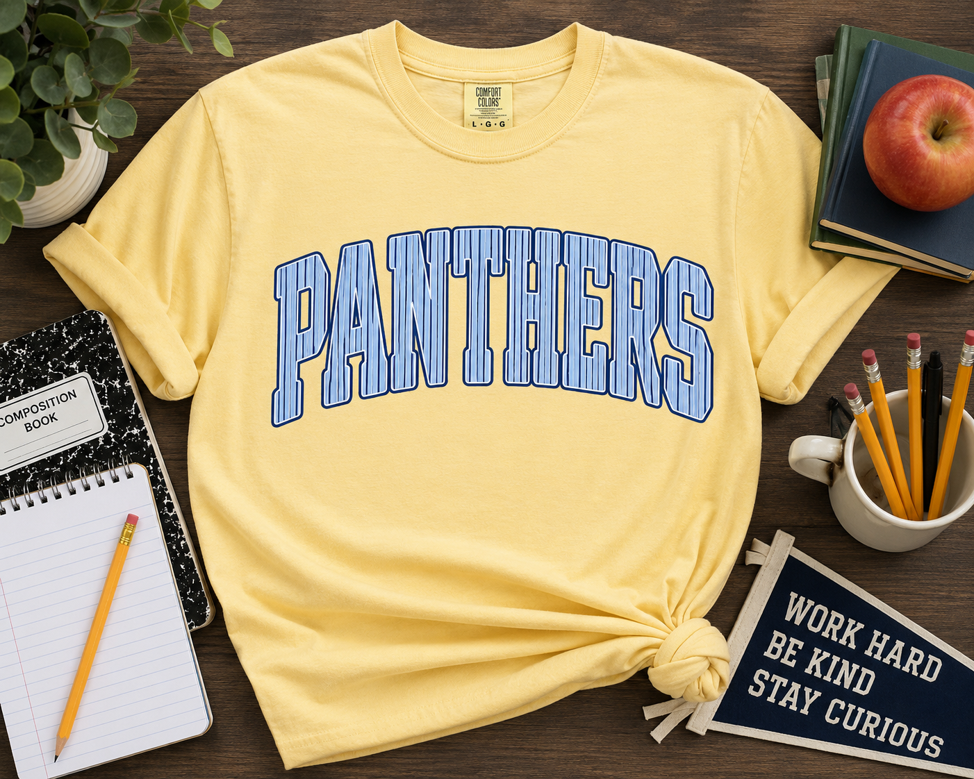Blue Pinstripe Panthers Tee