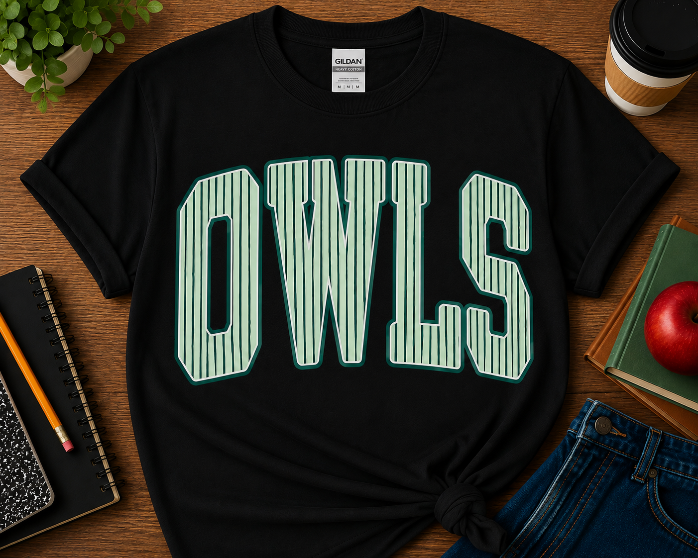 Owls Varsity Pinstripe Spirit Tee