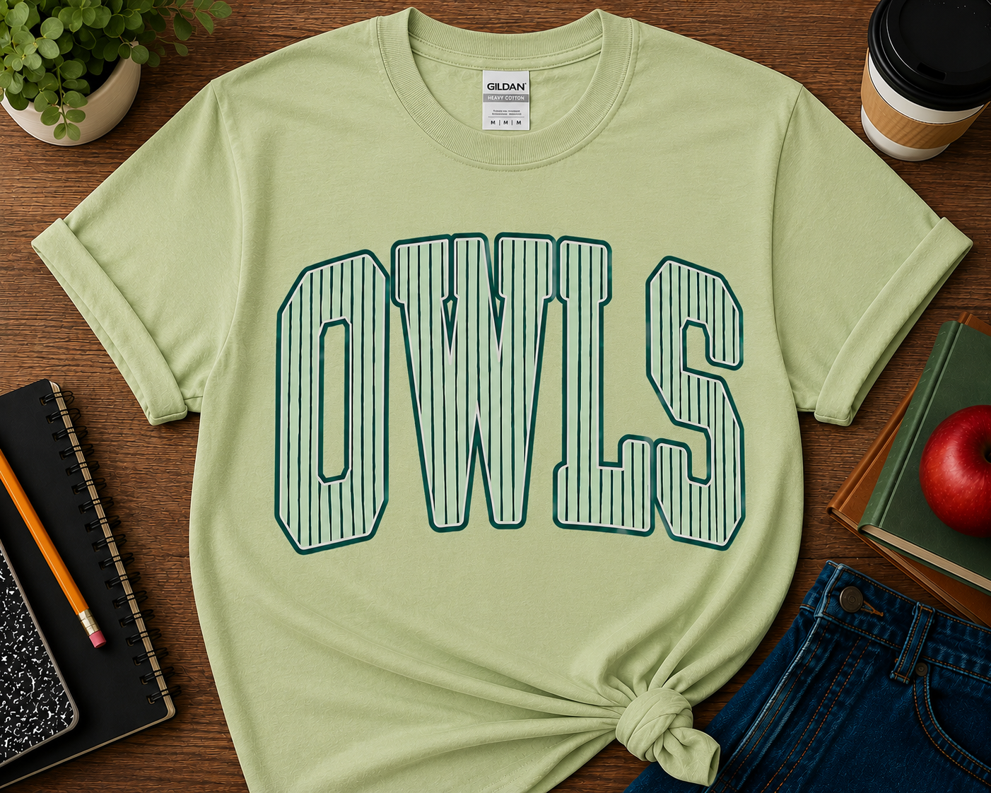 Owls Varsity Pinstripe Spirit Tee
