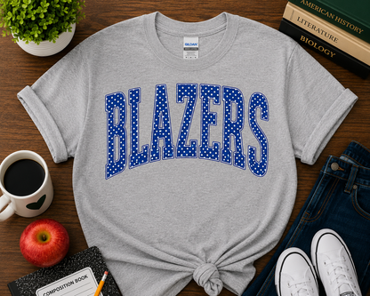 Blazers Royal Polka Dot Varsity Tee