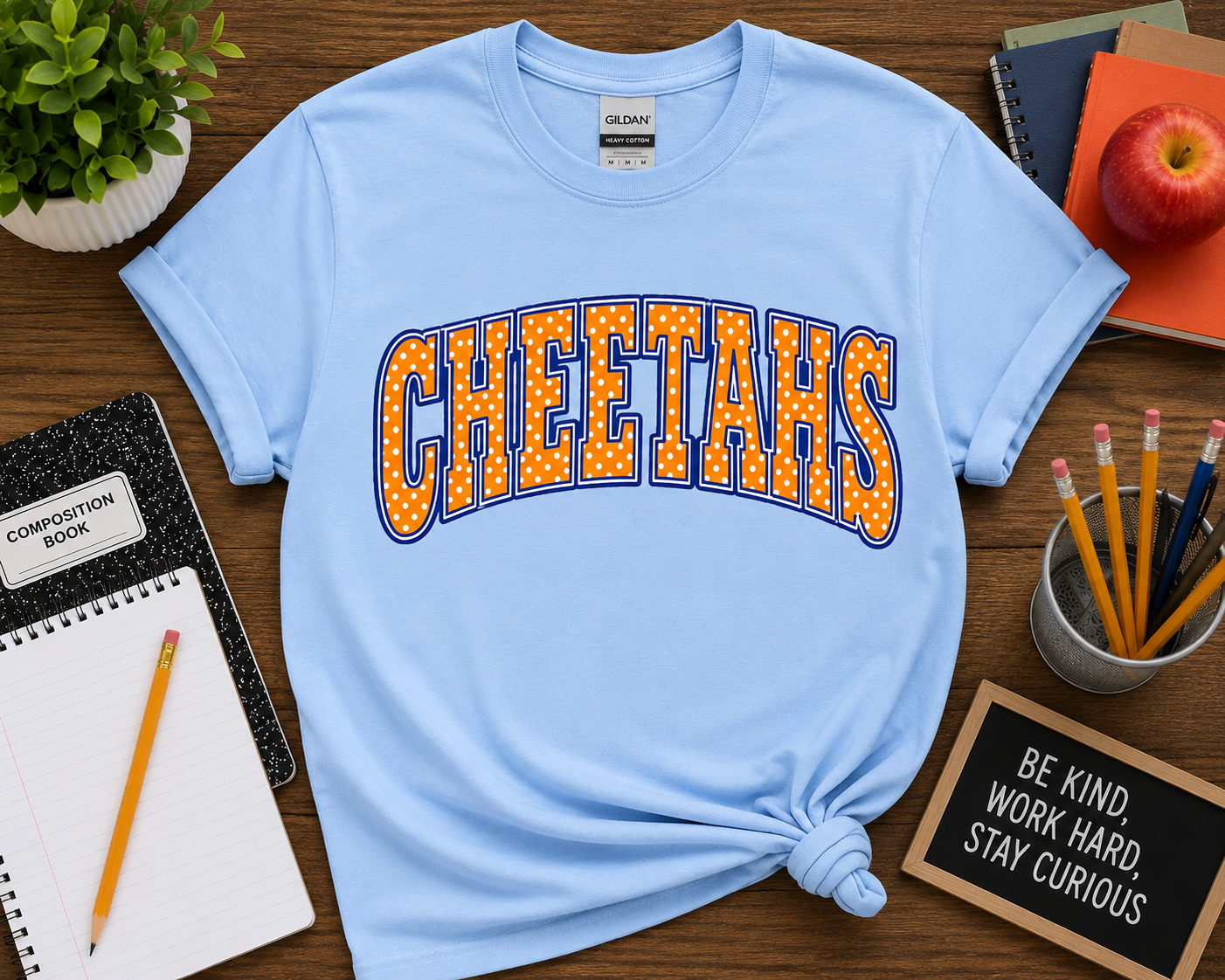 Cheetahs Varsity Polka Dot Spirit Tee