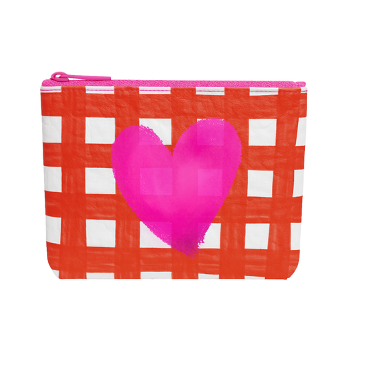 Valentines makeup pouch heart pink red teen gift