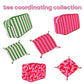 Cute trinket gift tray catchall | pink & green stripe