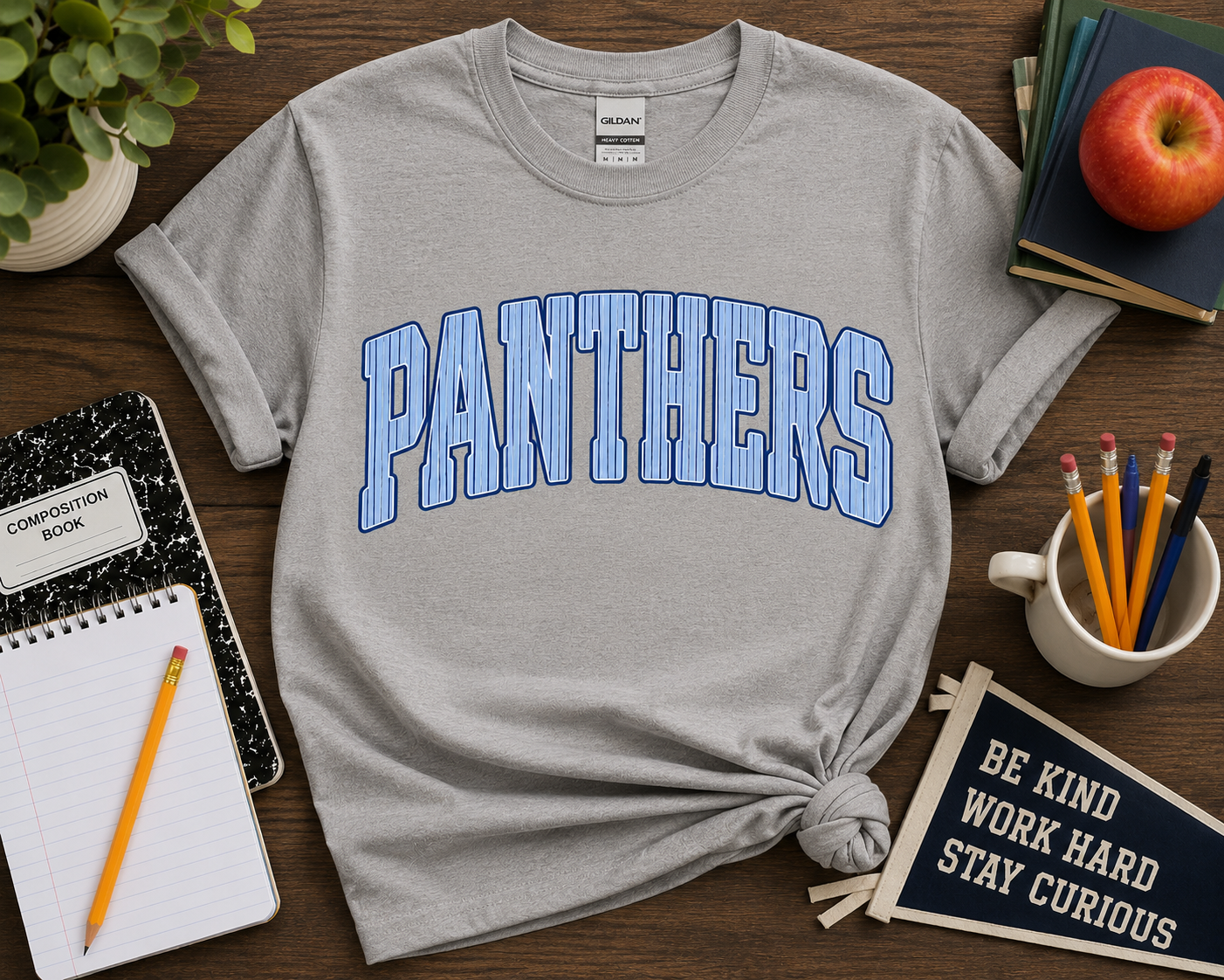 Blue Pinstripe Panthers Tee