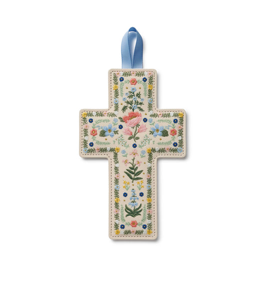 Rosette Embroidered Easter Cross