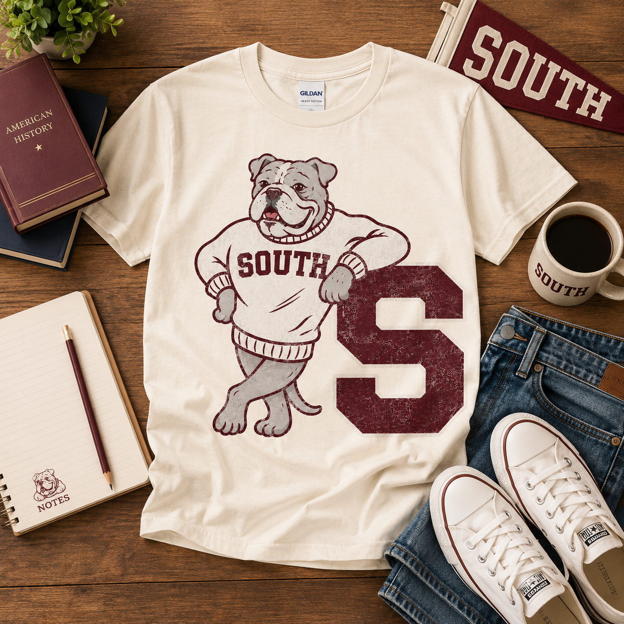 Varsity Sweater Letter Mascot Tee