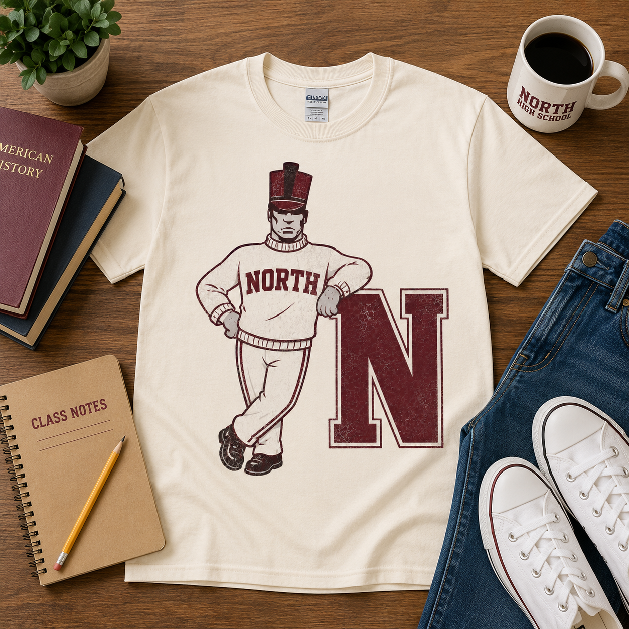 Varsity Sweater Letter Mascot Tee