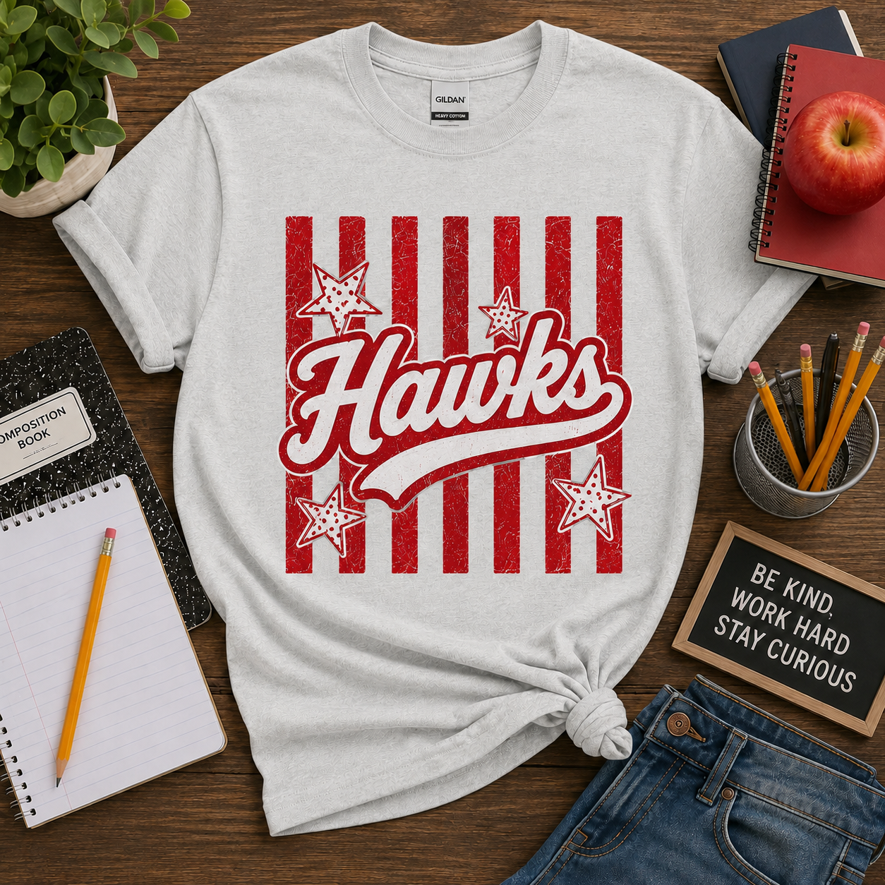Americana Stars & Stripes School Spirit Tee
