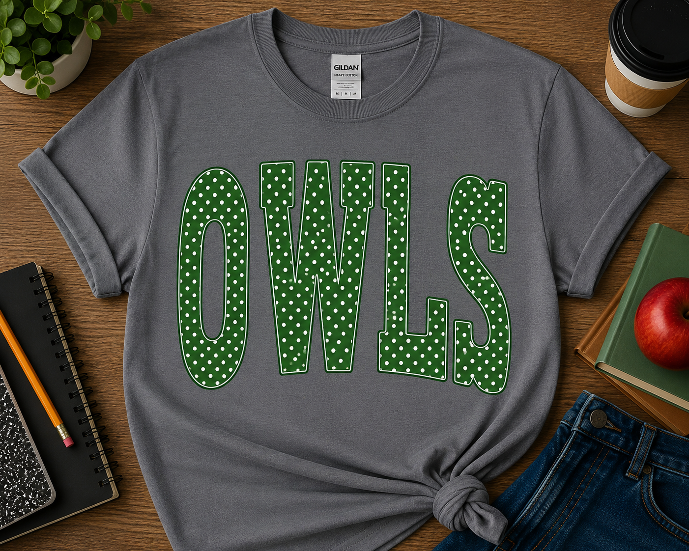 Classic Green Owls Spirit Tee