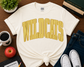 Vintage Wildcats Gold Stripe Varsity Tee