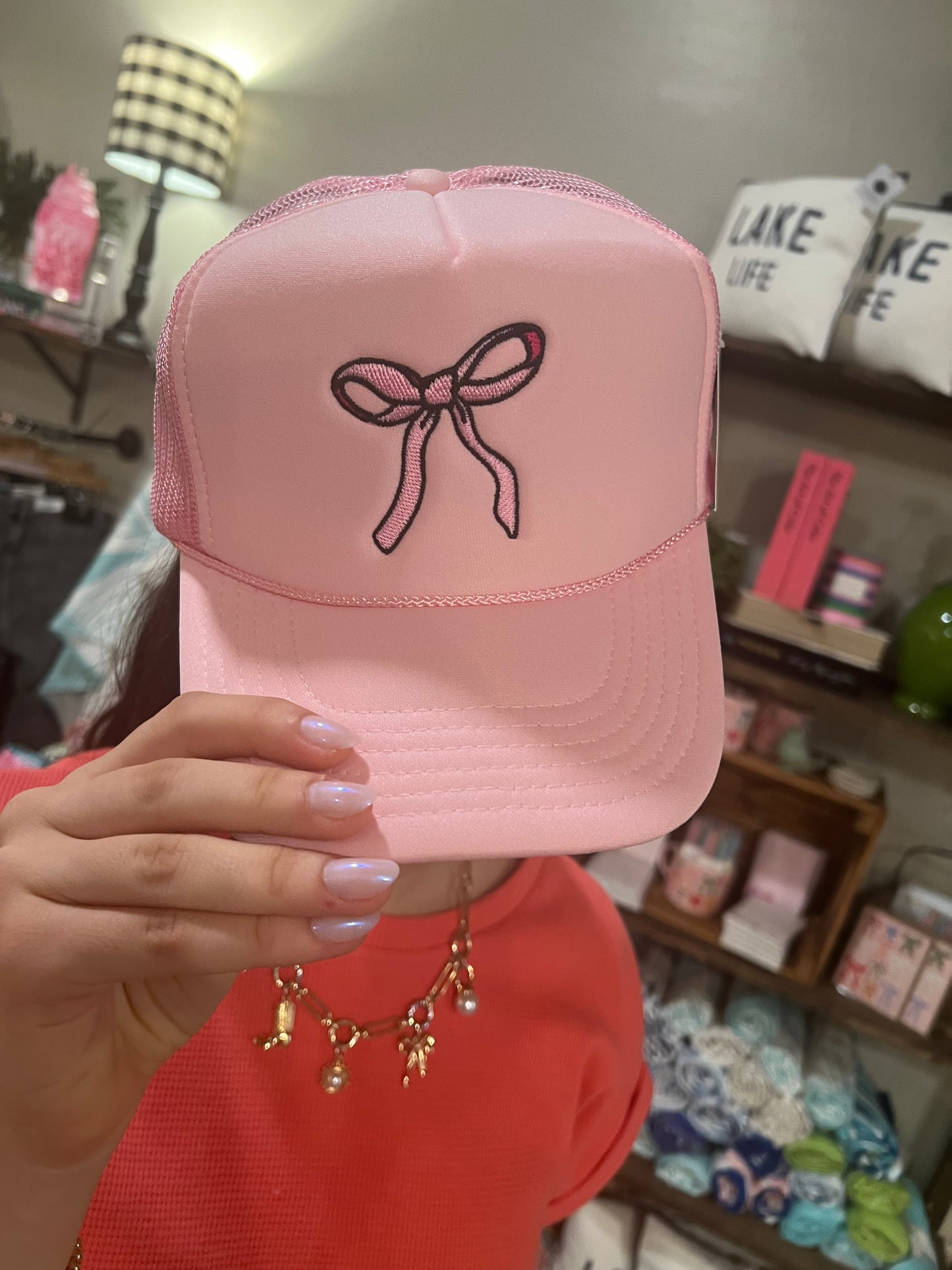 Pink Bow Trucker Hat