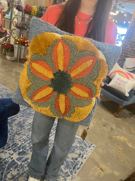 Square Outdoor Floral Pillow