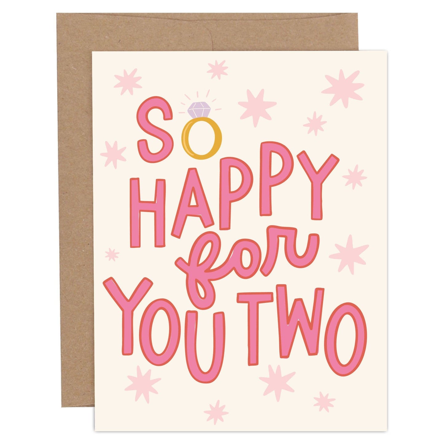 Happy For You Two Engagement Congratulations Greeting Card