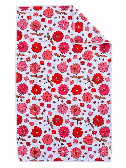 Crae Microfiber Towel Pink Daisy