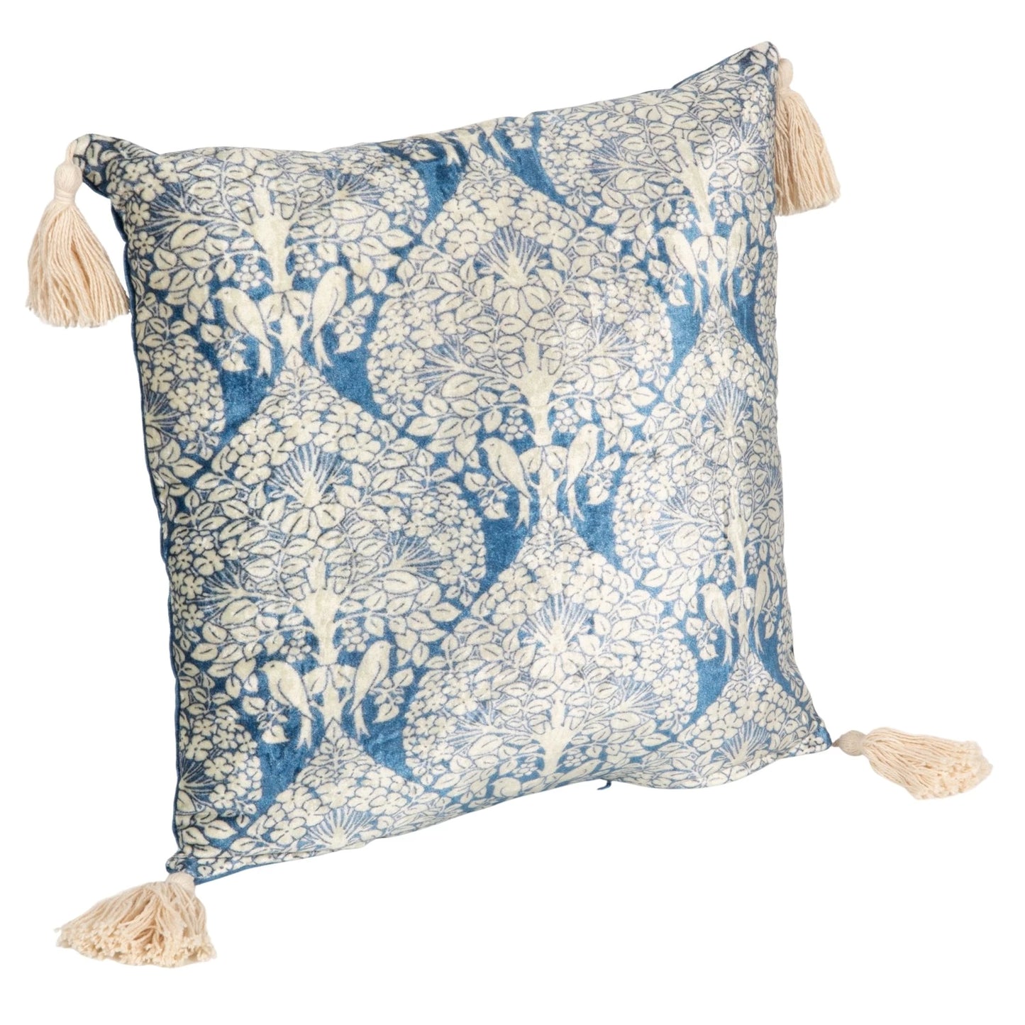 Blue Velvet Tassel Pillow