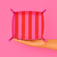Cute trinket gift tray catchall | pink & red stripe
