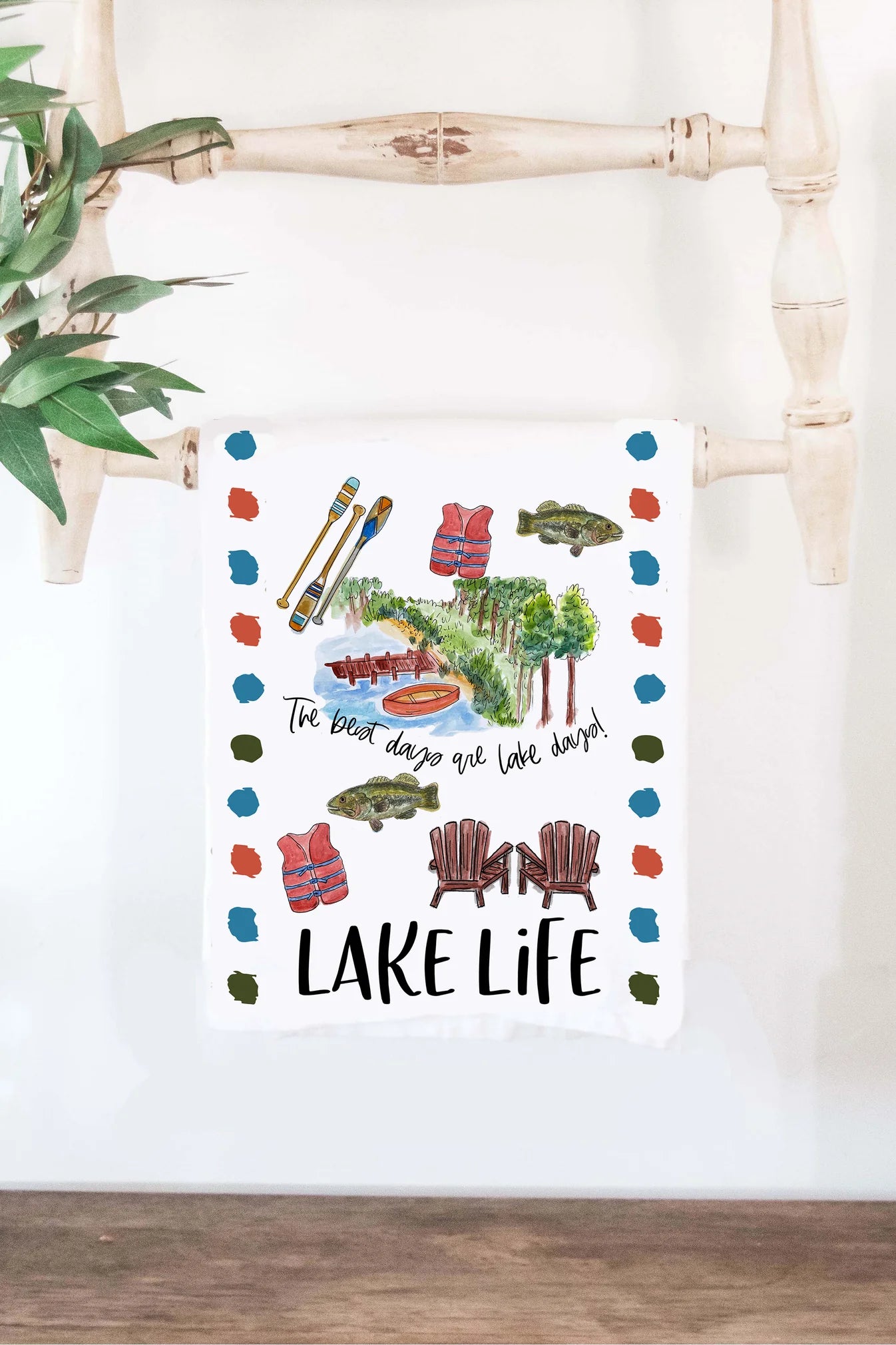 Happy by Rachel Lake Life Tea Towel